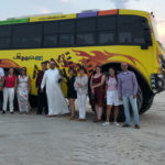 Sihem Souid avec des journalistes en voyage de Presse au Qatar